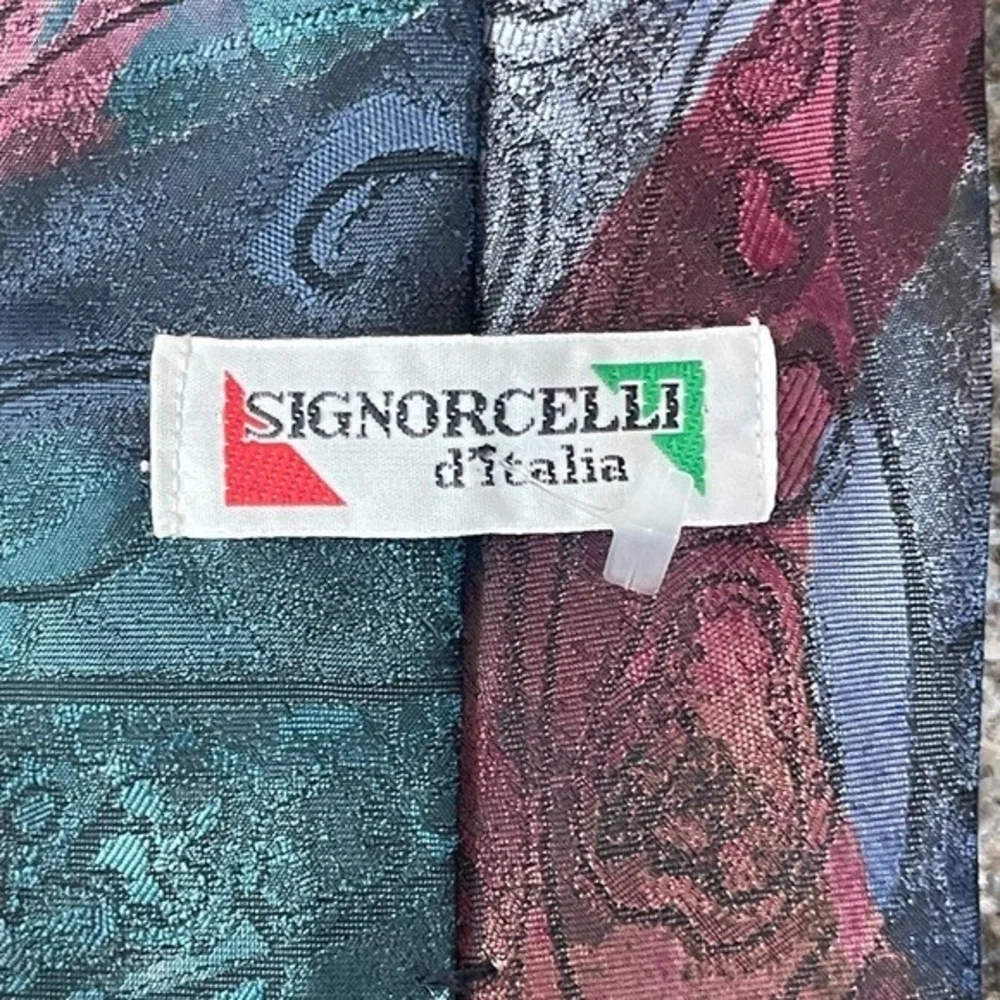 Vintage Signorcelli d'Italia Multicolor Print Polyester Mens Neck Tie 59
